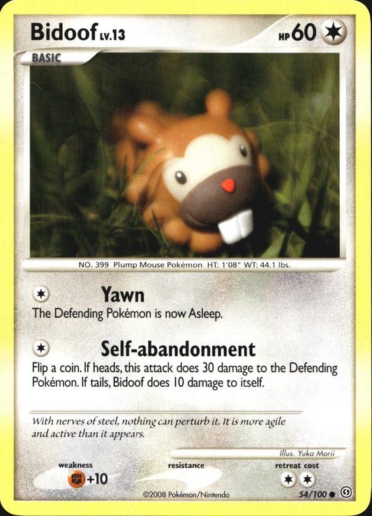 Bidoof 54/100 Common Stormfront Pokemon Near Mint