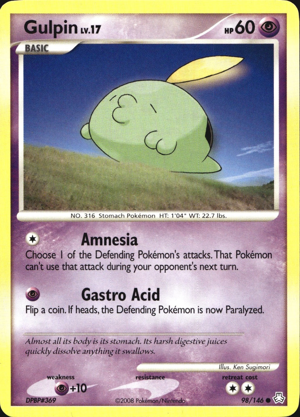 Gulpin 98/146 Common Legends Awakened Pokemon Near Mint
