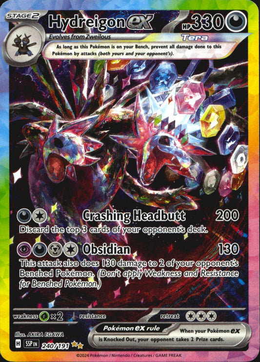 Hydreigon ex 240/191 Special Illustration Rare Surging Sparks Pokemon Near Mint