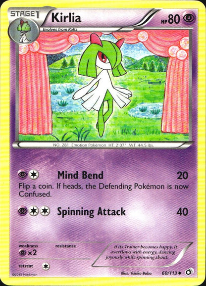 Kirlia 60/113 Uncommon Legendary Treasures Pokemon Near Mint