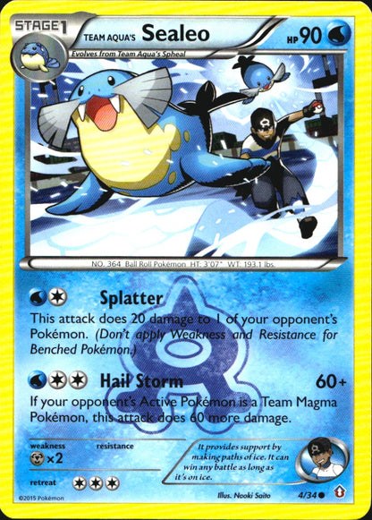 Team Aqua's Sealeo 4/34 Common Double Crisis Pokemon Near Mint