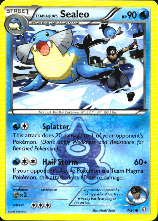 Team Aqua's Sealeo 4/34 Common Double Crisis Pokemon Near Mint