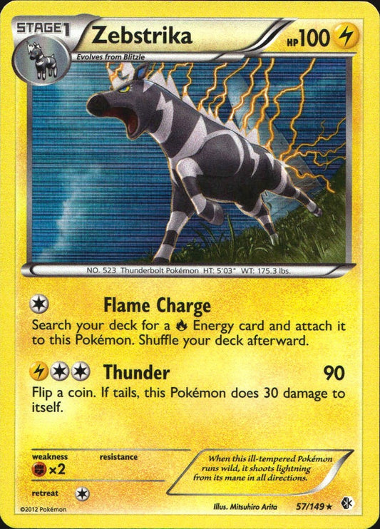 Zebstrika 57/149 Holo Rare Boundaries Crossed Pokemon Near Mint