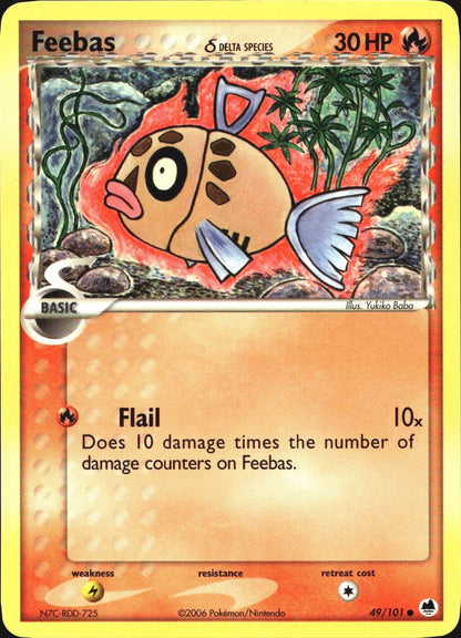 Feebas 49/101 Common Dragon Frontiers Pokemon Near Mint