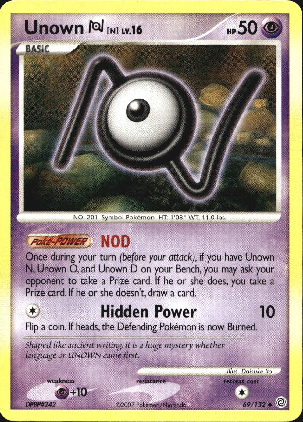 Unown [N] 69/132 Uncommon Secret Wonders Pokemon Near Mint