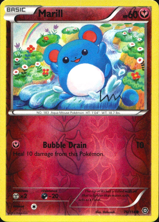 Marill 76/114 Common Steam Siege Pokemon Reverse Holo Near Mint