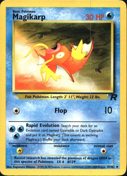 Magikarp 47/82 Uncommon Team Rocket Pokemon Near Mint