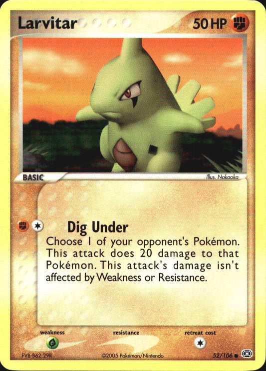 Larvitar 52/106 Common Emerald Pokemon Near Mint