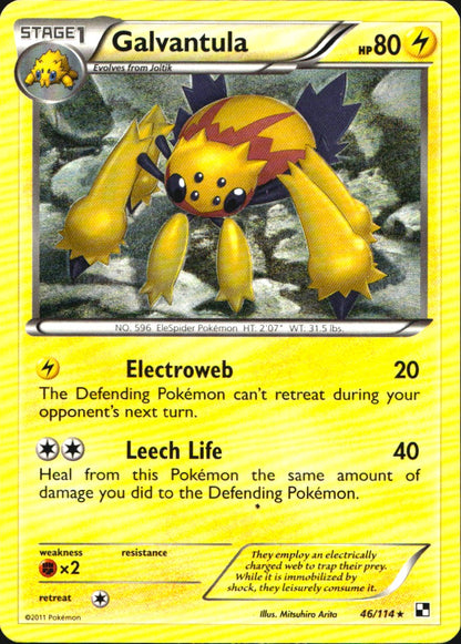 Galvantula 46/114 Rare Black & White Pokemon Near Mint