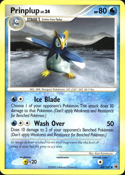 Prinplup 44/100 Uncommon Majestic Dawn Pokemon Near Mint