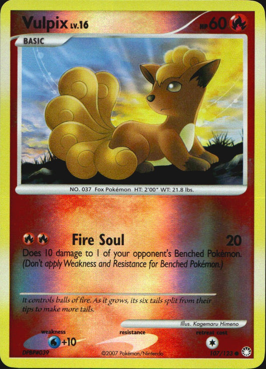 Vulpix 107/123 Common Mysterious Treasures Pokemon Reverse Holo Near Mint