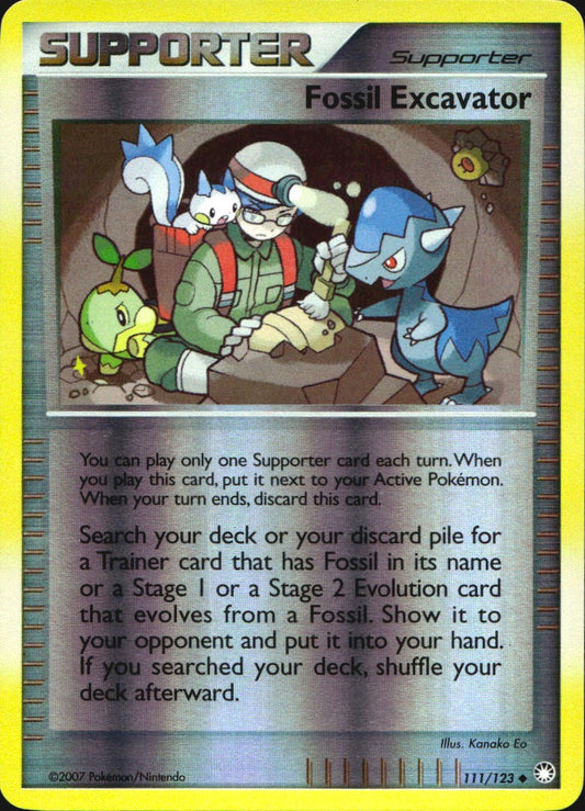Fossil Excavator 111/123 Uncommon Mysterious Treasures Pokemon Reverse Holo NM