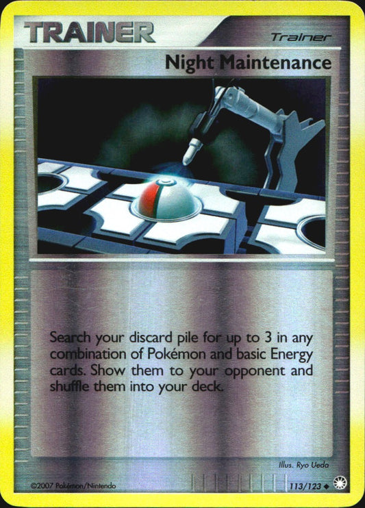 Night Maintenance 113/123 Uncommon Mysterious Treasures Pokemon Reverse Holo NM