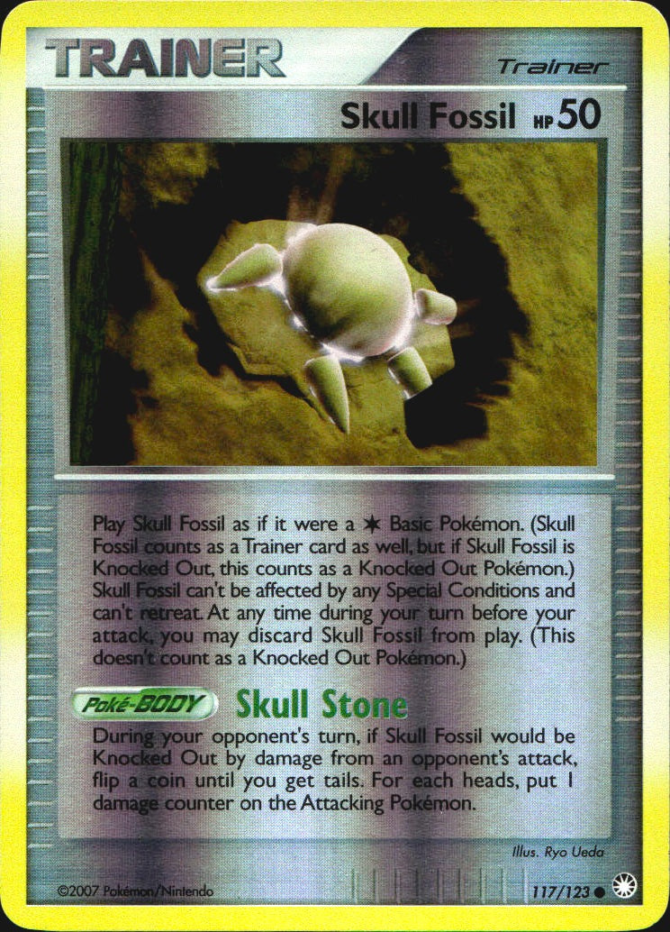 Skull Fossil 117/123 Common Mysterious Treasures Pokemon Reverse Holo Near Mint