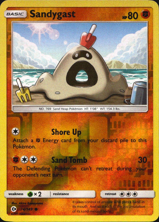 Sandygast 74/149 Common Sun & Moon Pokemon Reverse Holo Near Mint