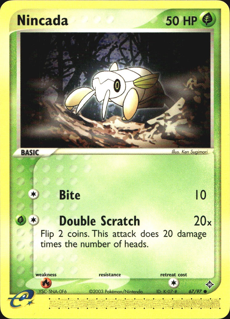 Nincada 67/97 Common Dragon Pokemon Near Mint