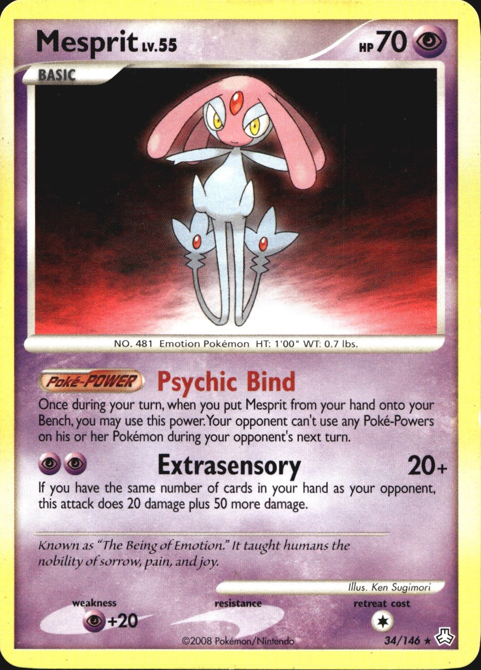 Mesprit 34/146 Rare Legends Awakened Pokemon Near Mint