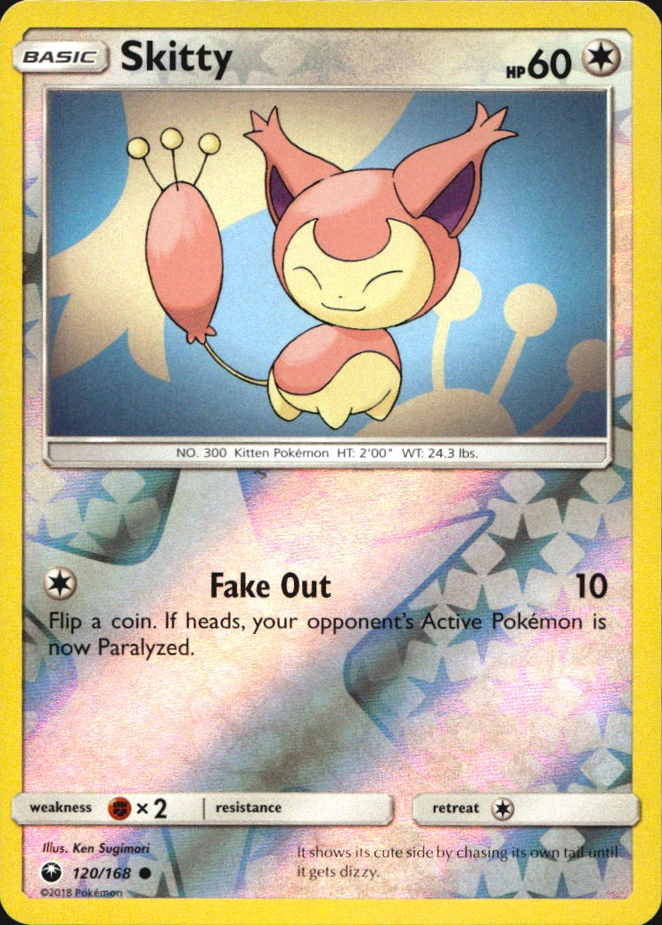 Skitty 120/168 Common Celestial Storm Pokemon Reverse Holo Near Mint