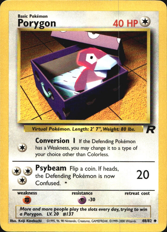 Porygon 48/82 Uncommon Team Rocket Pokemon Near Mint