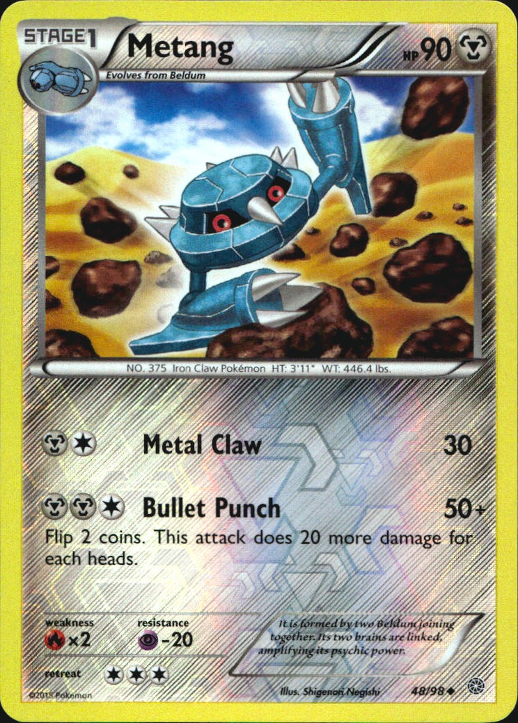 Metang 48/98 Uncommon Ancient Origins Pokemon Reverse Holo Near Mint