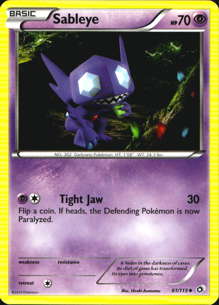 Sableye 61/113 Uncommon Legendary Treasures Pokemon Near Mint