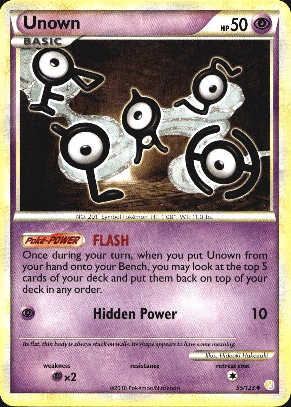 Unown 55/123 Uncommon HeartGold & SoulSilver Pokemon Near Mint