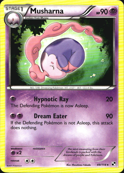 Musharna 49/114 Rare Black & White Pokemon Near Mint