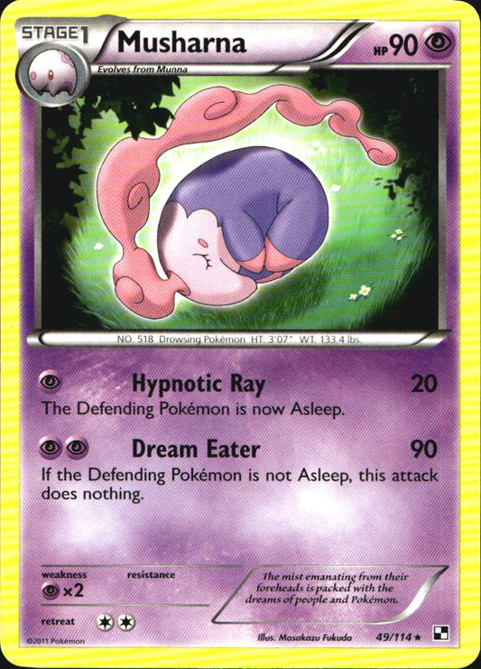 Musharna 49/114 Rare Black & White Pokemon Near Mint