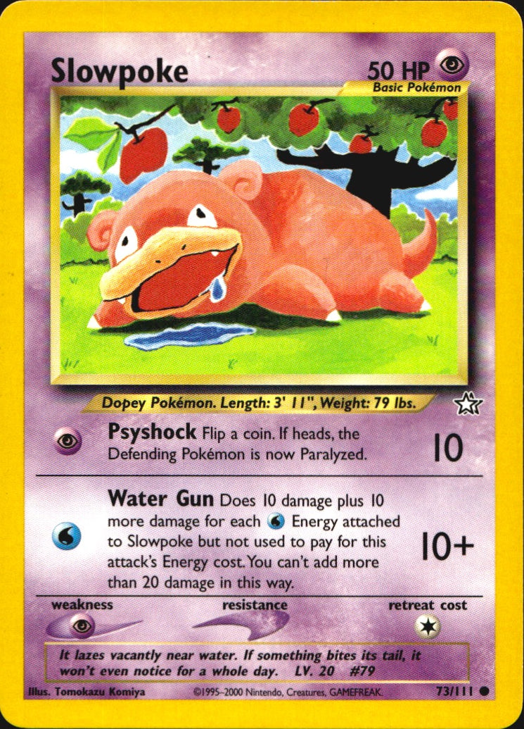 Slowpoke 73/111 Common Neo Genesis Pokemon Near Mint