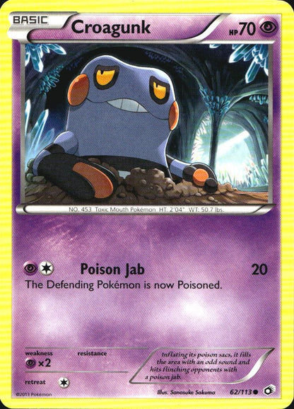 Croagunk 62/113 Common Legendary Treasures Pokemon Near Mint