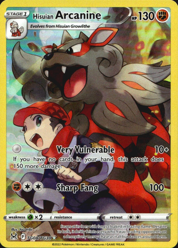 Hisuian Arcanine TG08/TG30 Holo Lost Origin Trainer Gallery Pokemon NM