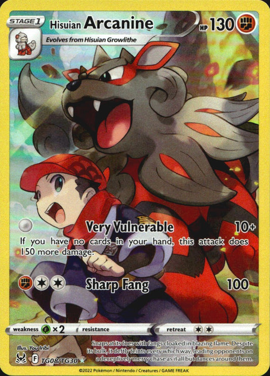 Hisuian Arcanine TG08/TG30 Holo Lost Origin Trainer Gallery Pokemon NM