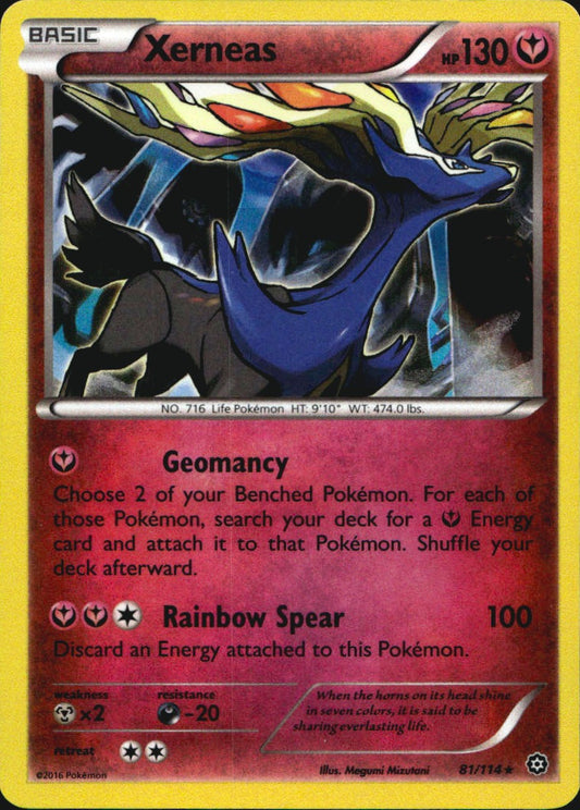 Xerneas 81/114 Holo Rare Steam Siege Pokemon Near Mint