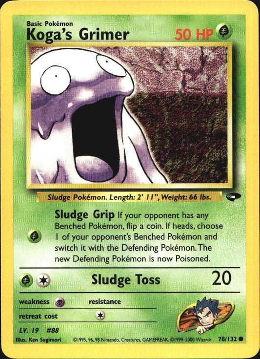 Koga's Grimer 78/132 Common Gym Challenge Pokemon Near Mint