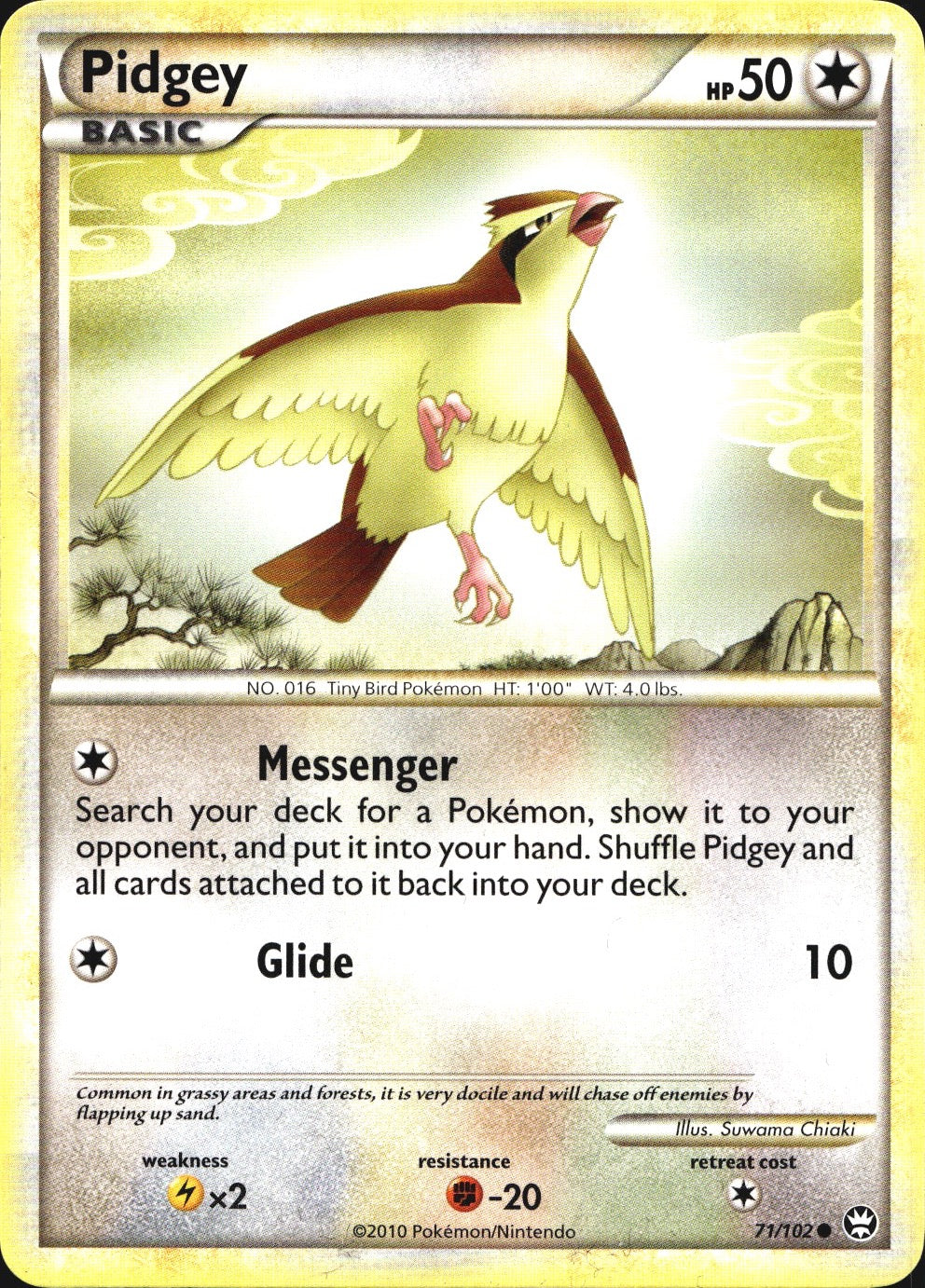 Pidgey 71/102 Common HGSS Triumphant Pokemon Near Mint