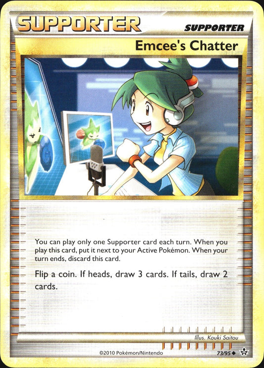 Emcee's Chatter 73/95 Uncommon HGSS Unleashed Pokemon Near Mint