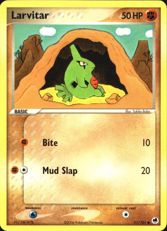Larvitar 51/101 Common Dragon Frontiers Pokemon Near Mint