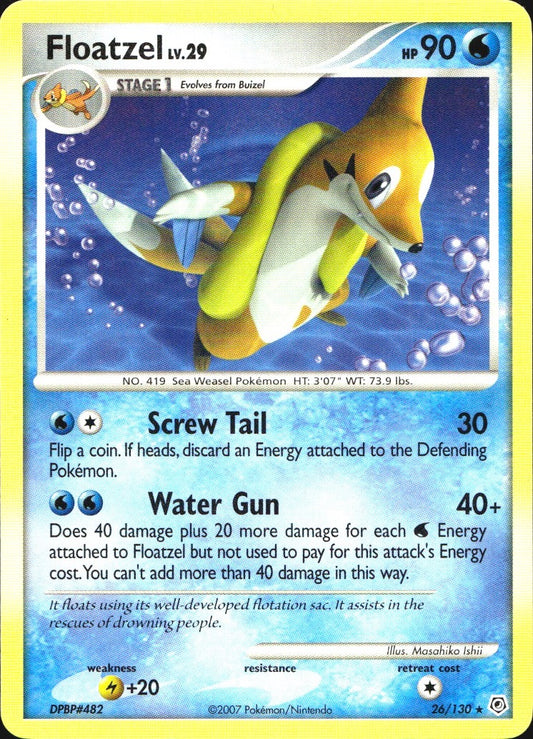 Floatzel 26/130 Rare Diamond & Pearl Pokemon Near Mint