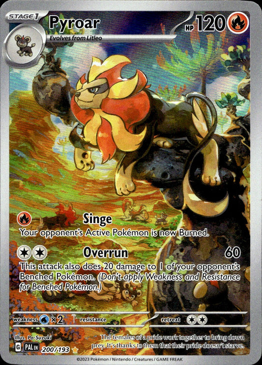 Pyroar 200/193 Illustration Rare Paldea Evolved Pokemon Near Mint