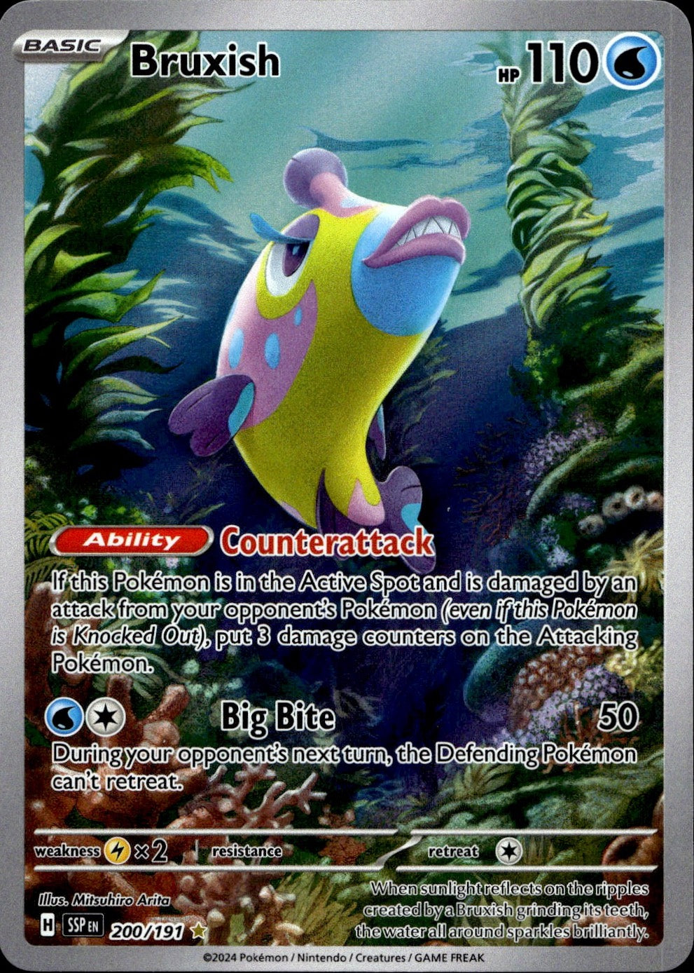 Bruxish 200/191 Illustration Rare Surging Sparks Pokemon Near Mint