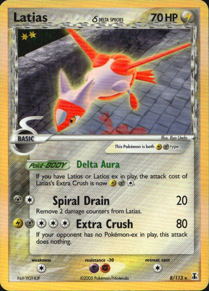 Latias 8/113 Holo Rare Delta Species Pokemon Lightly Played
