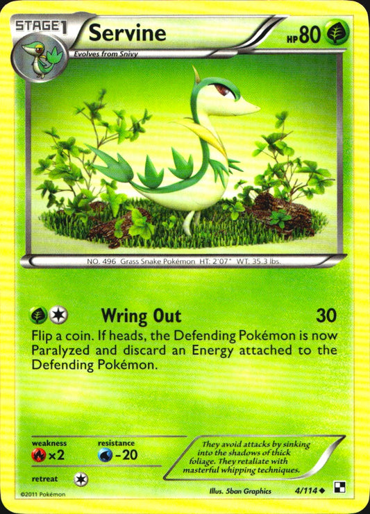 Servine 4/114 Uncommon Black & White Pokemon Near Mint