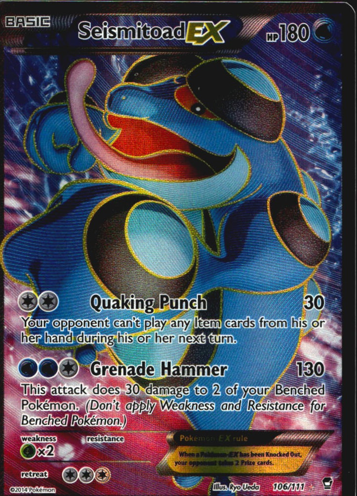 Seismitoad EX 106/111 Rare Ultra Furious Fists Pokemon Near Mint
