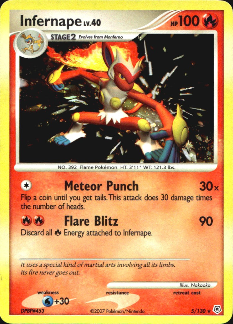 Infernape 5/130 Holo Rare Diamond & Pearl Pokemon Near Mint