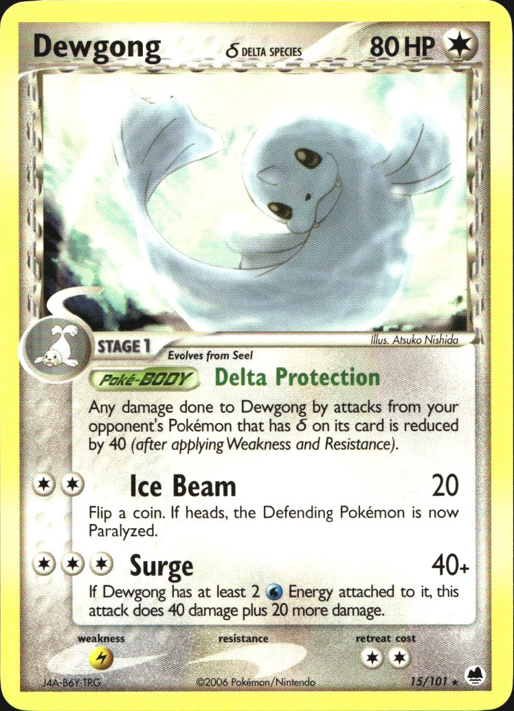 Dewgong 15/101 Rare Dragon Frontiers Pokemon Near Mint
