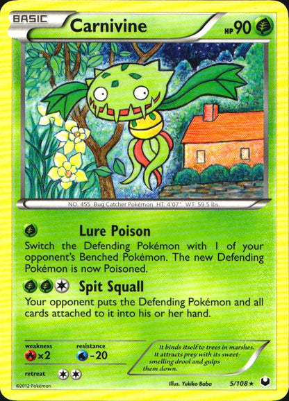 Carnivine 5/108 Rare Dark Explorers Pokemon Near Mint