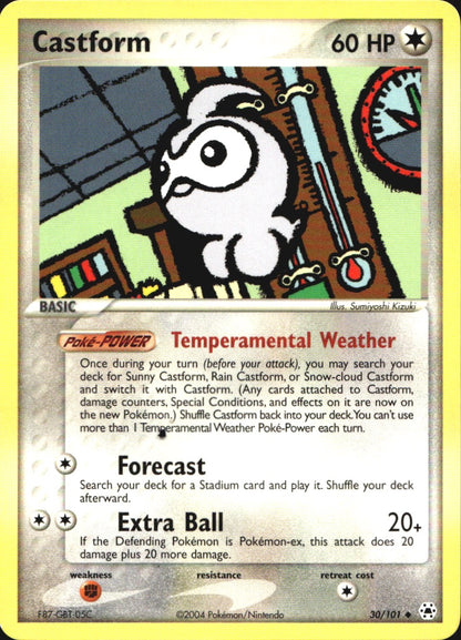 Castform 30/101 Uncommon Hidden Legends Pokemon Near Mint