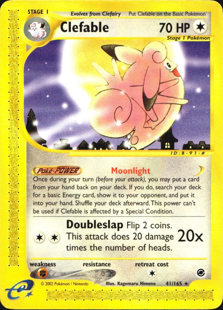 Clefable 41/165 Rare Expedition Base Set Pokemon Near Mint