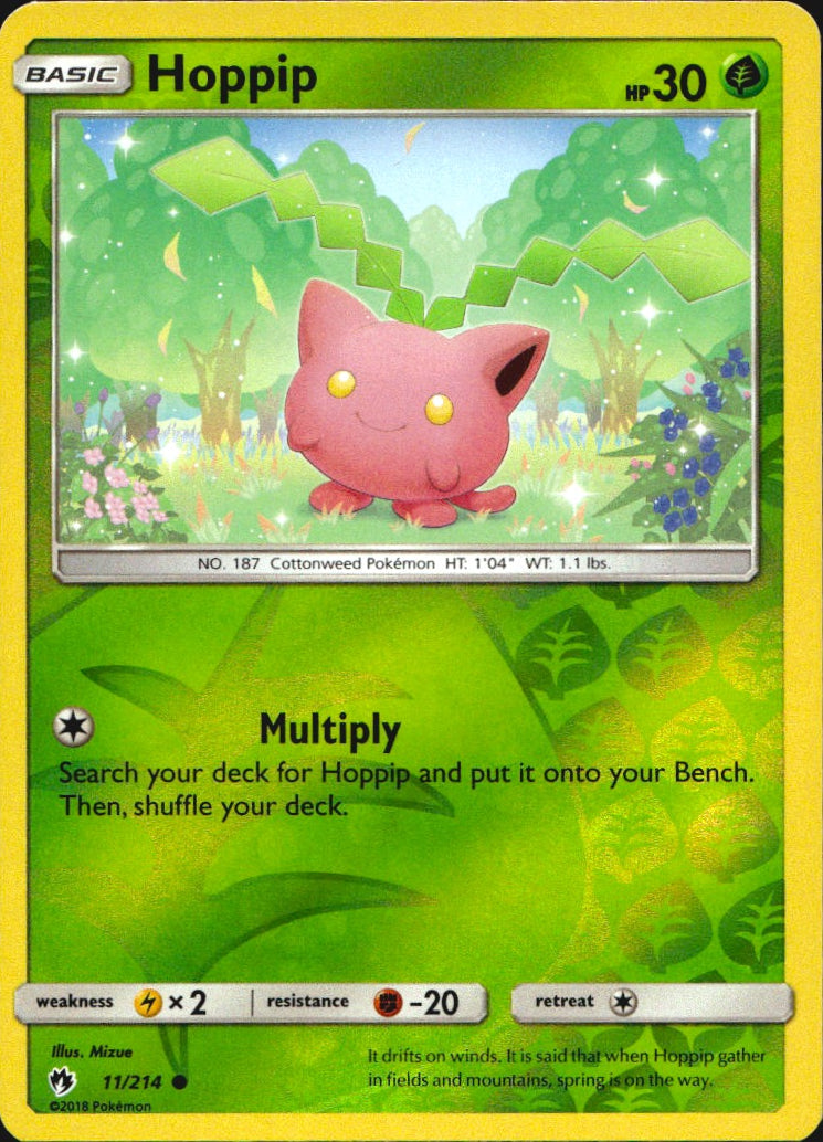 Hoppip 11/214 Common Lost Thunder Pokemon Reverse Holo Near Mint
