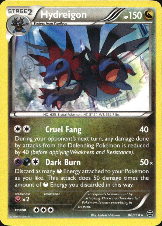 Hydreigon 86/114 Holo Rare Steam Siege Pokemon Near Mint